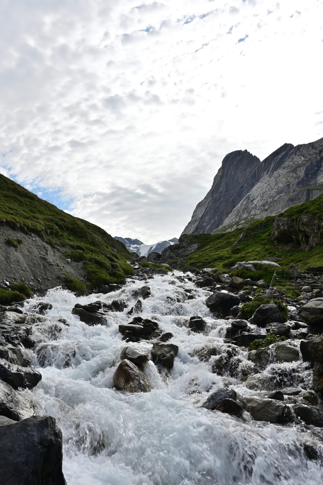 Une rivière sur le chemin de randonnée du lac des vaches dans la Vanoise