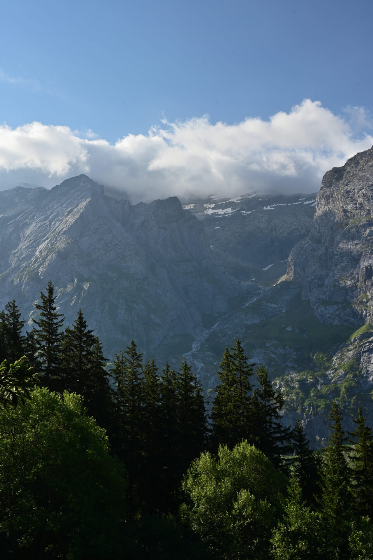Vue sur les montagnes pendant la randonnée du lac des vaches dans la Vanoise